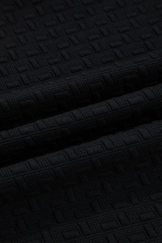 Textured Stripe Patchwork 3/4 Sleeve Sweatshirt - FamilyClothes