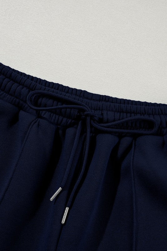 Solid Zip-Up Jacket and Drawstring Pants Set - FamilyClothes