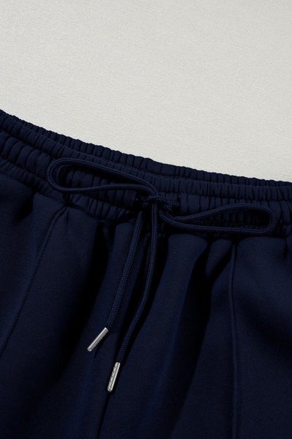 Solid Zip-Up Jacket and Drawstring Pants Set - FamilyClothes