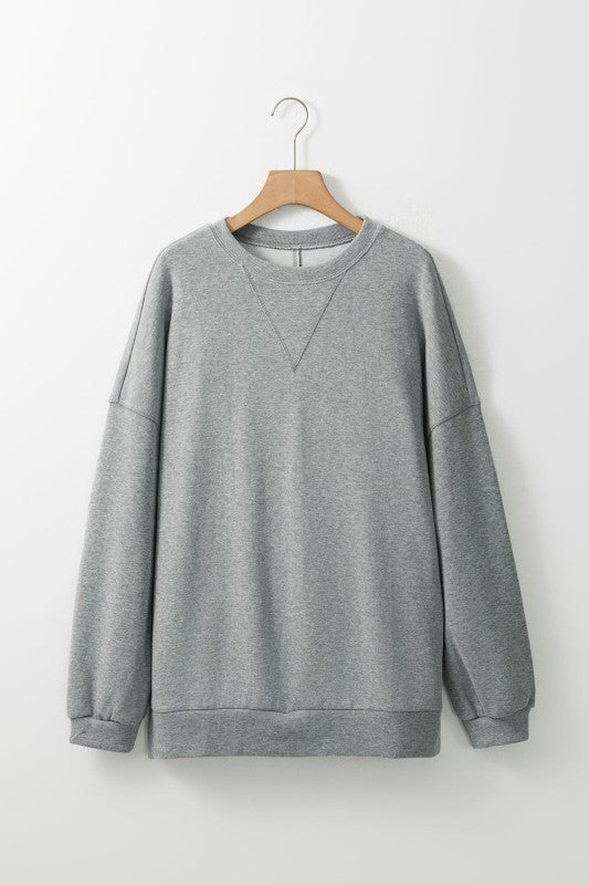 Rorivina Drop Shoulder Oversized Sweatshirt - FamilyClothes
