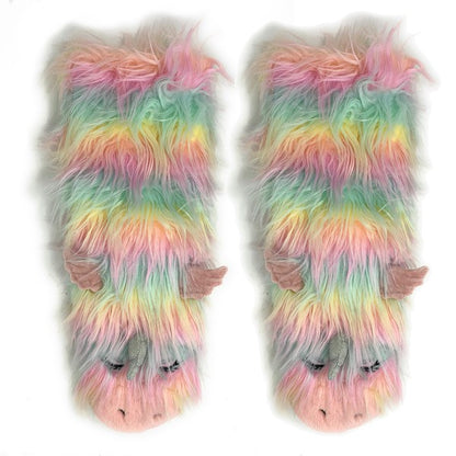 Funky Unicom - Women's Cozy Sherpa Slipper Socks - FamilyClothes