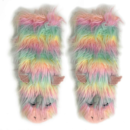 Funky Unicom - Women's Cozy Sherpa Slipper Socks - FamilyClothes