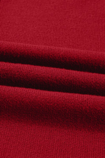 Solid Ribbed Mock Neck Sweater Dress - FamilyClothes