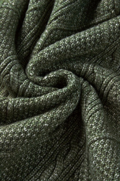 Cable Knit Drop Shoulder Sweater Dress - FamilyClothes