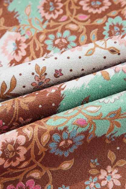 Floral Sherpa Lined Hooded Jacket - FamilyClothes