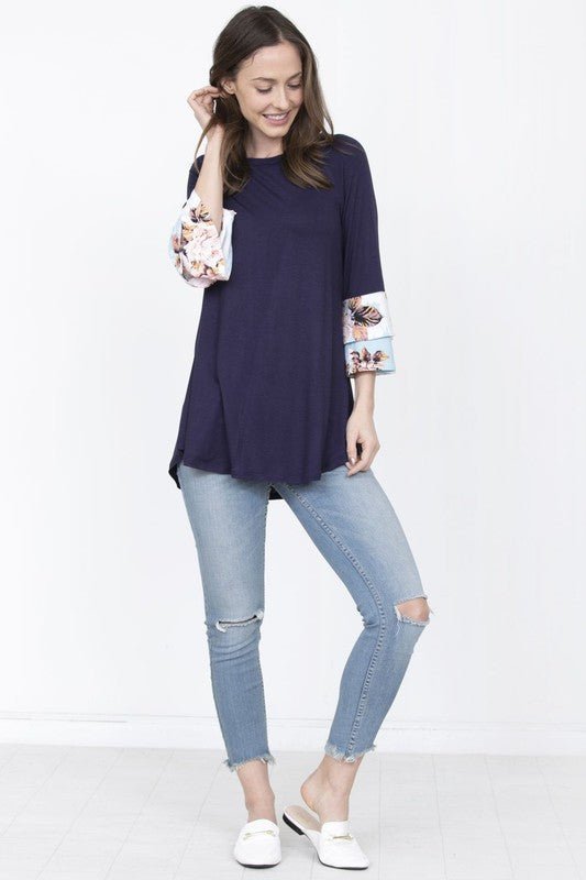 Floral Double Ruffle Tunic - FamilyClothes