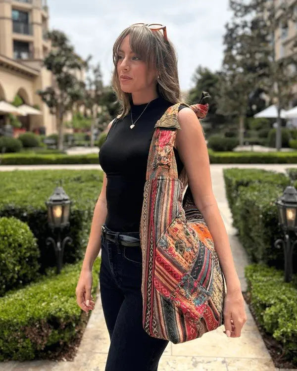 Kathmandu Collection Quilted Patchwork Hobo Bag - FamilyClothes