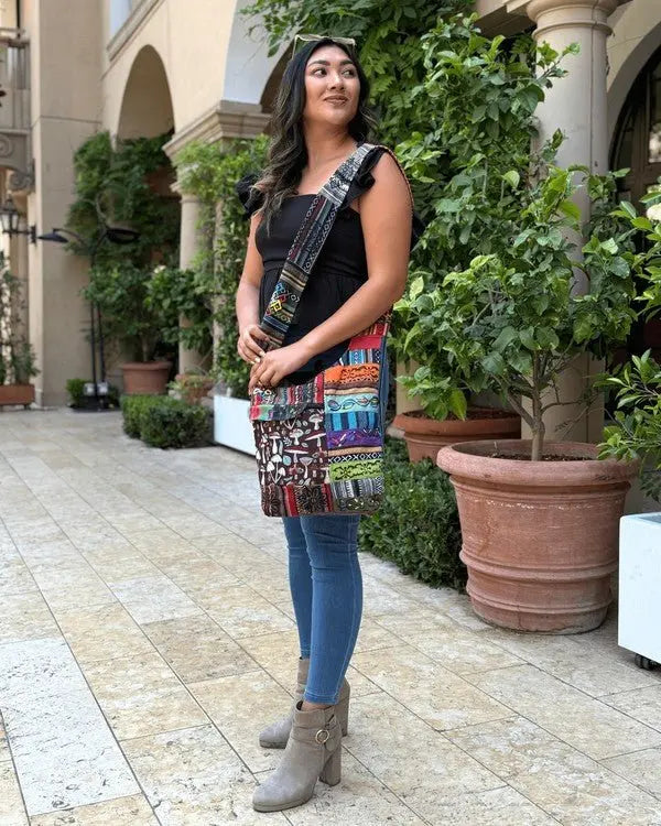 Kathmandu Collection Tribal Stripe Hobo Bag - FamilyClothes