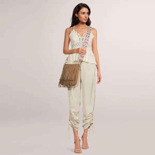 Kelce Influencer Style Vegan Fringe Bucket Bag - Stylish and Sustainable Option - FamilyClothes