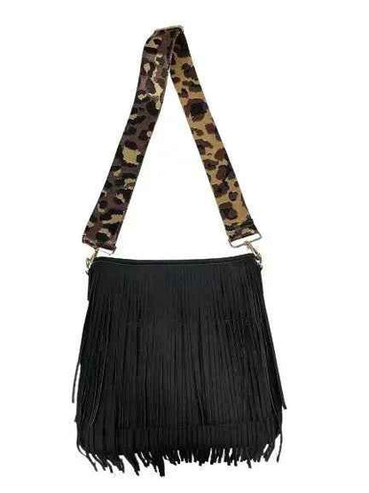 Kelce Influencer Style Vegan Fringe Bucket Bag - Stylish and Sustainable Option - FamilyClothes
