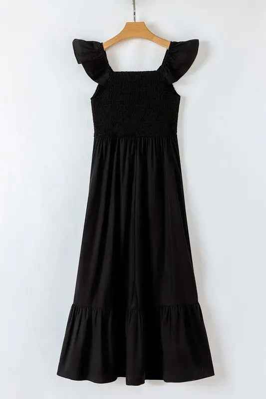 peach smocked maxi dress - FamilyClothes