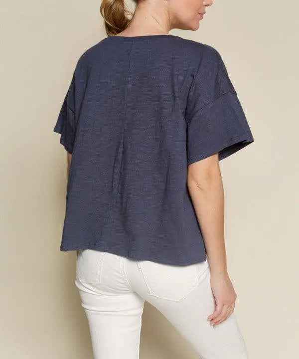 POCKET OVERSIZE V NECK - FamilyClothes