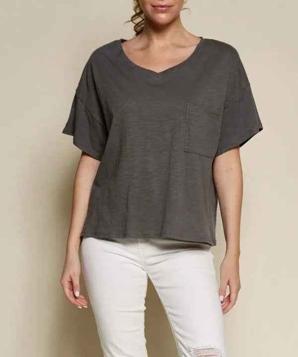 POCKET OVERSIZE V NECK - FamilyClothes