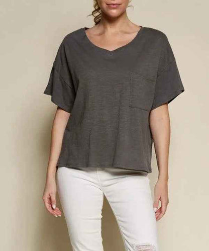 POCKET OVERSIZE V NECK - FamilyClothes