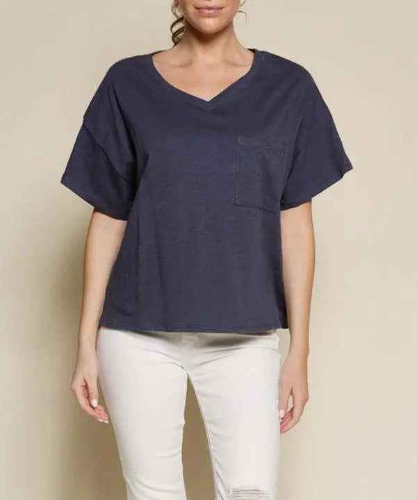 POCKET OVERSIZE V NECK - FamilyClothes