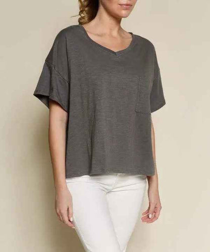 POCKET OVERSIZE V NECK - FamilyClothes