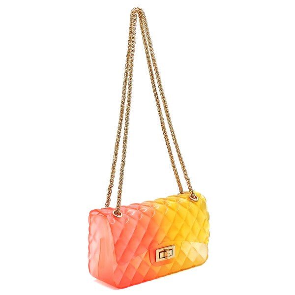 Quilt Embossed Multi Color Jelly Shoulder Bag - FamilyClothes