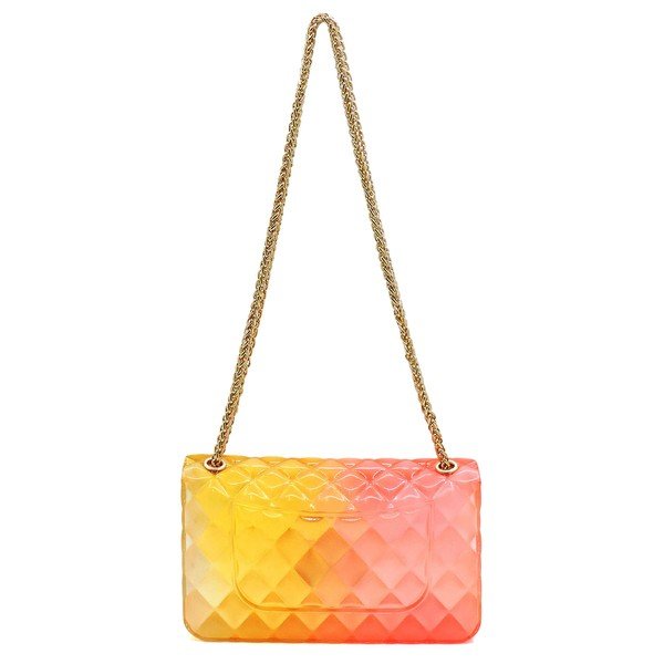 Quilt Embossed Multi Color Jelly Shoulder Bag - FamilyClothes