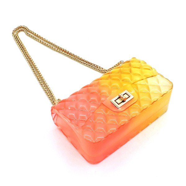 Quilt Embossed Multi Color Jelly Shoulder Bag - FamilyClothes