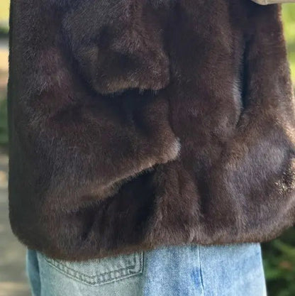 Real Feel Faux Mink Hooded Vest - FamilyClothes