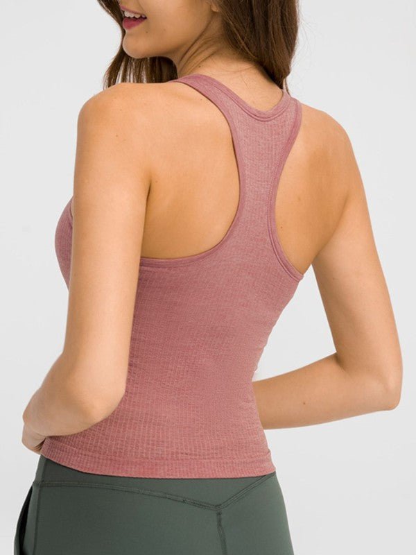 Round Neck Racerback Tank - FamilyClothes