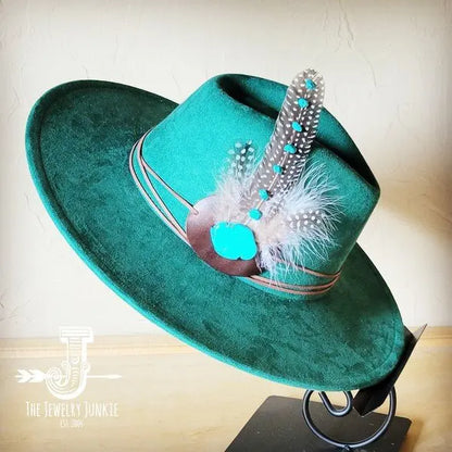 TurquAccent GuineaFeather Hatband/Choice of Hat - FamilyClothes
