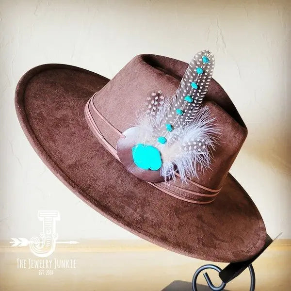 TurquAccent GuineaFeather Hatband/Choice of Hat - FamilyClothes