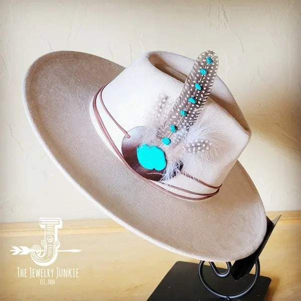 TurquAccent GuineaFeather Hatband/Choice of Hat - FamilyClothes