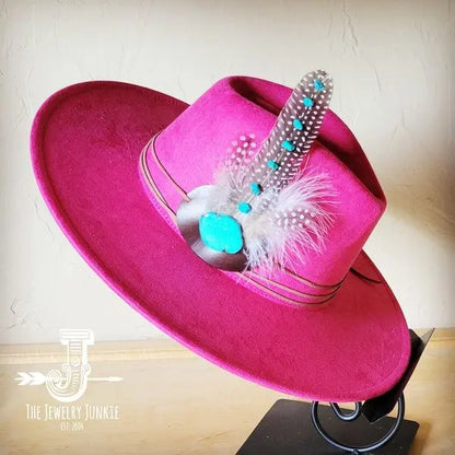 TurquAccent GuineaFeather Hatband/Choice of Hat - FamilyClothes