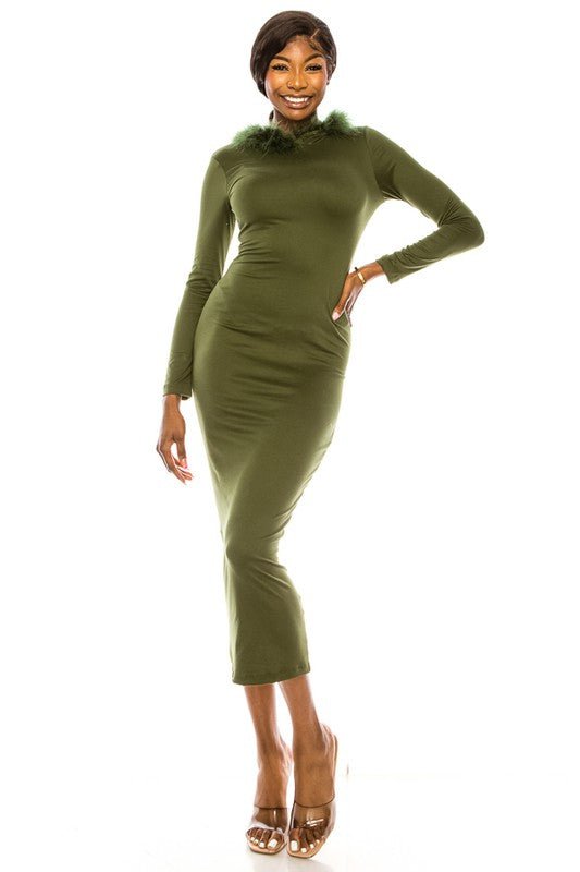 women's long dress with hoodie - FamilyClothes