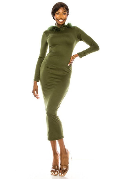 women's long dress with hoodie - FamilyClothes