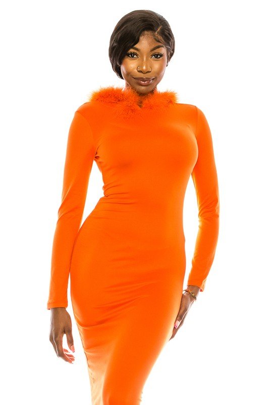 women's long dress with hoodie - FamilyClothes